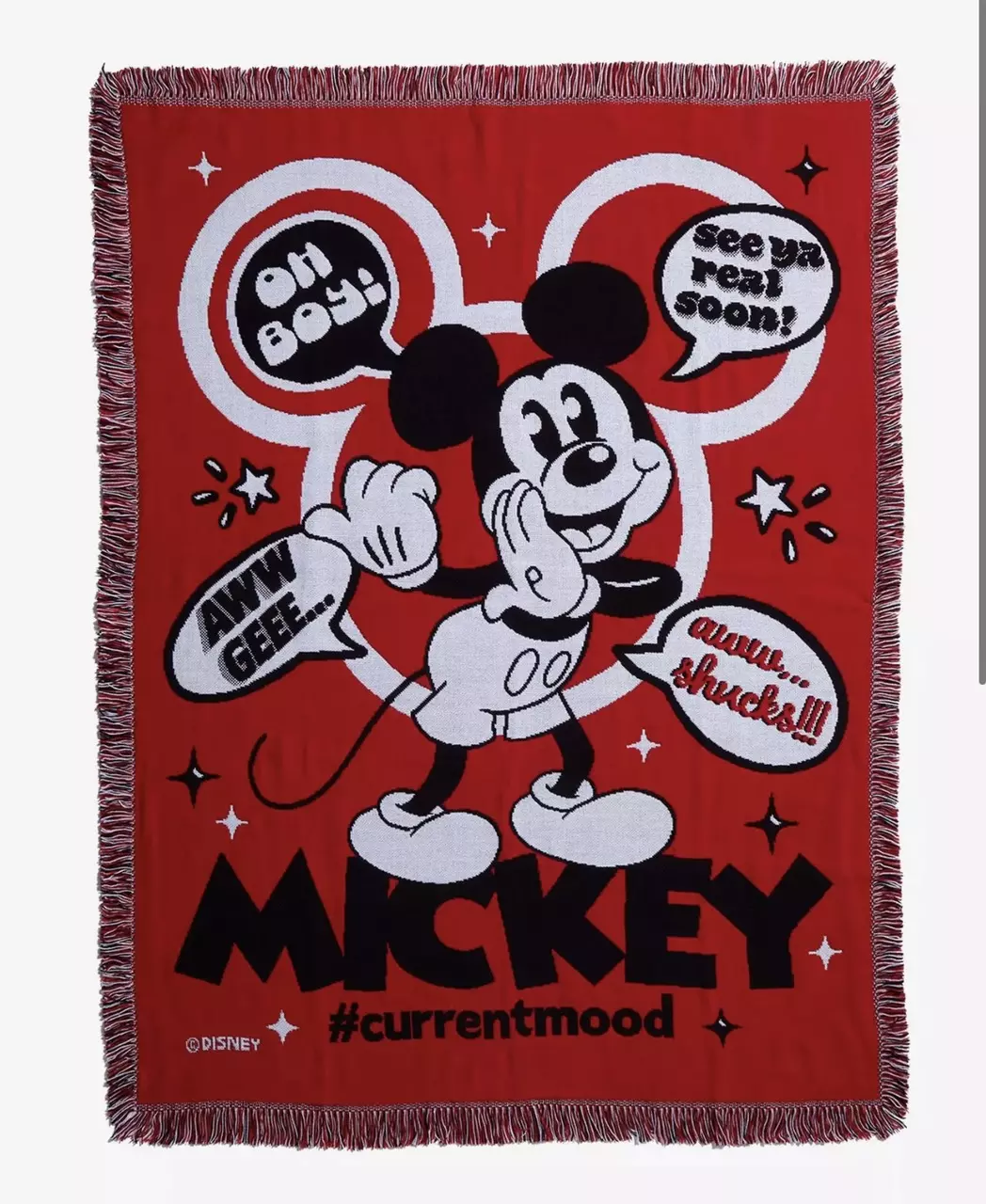 Disney Mickey Mouse Oh Boy Tapestry Throw Blanket thumbnail