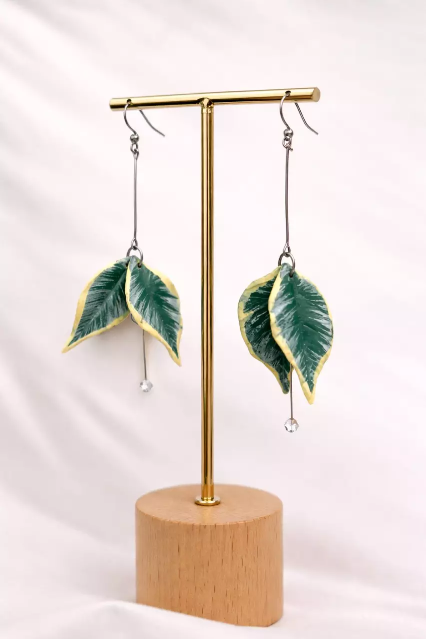Custom Dangle Leaf Earrings thumbnail