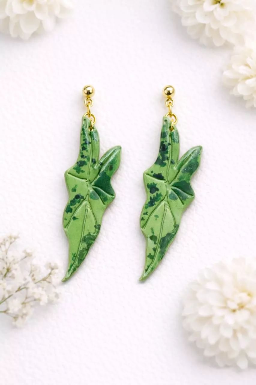Custom Single Leaf Earrings thumbnail