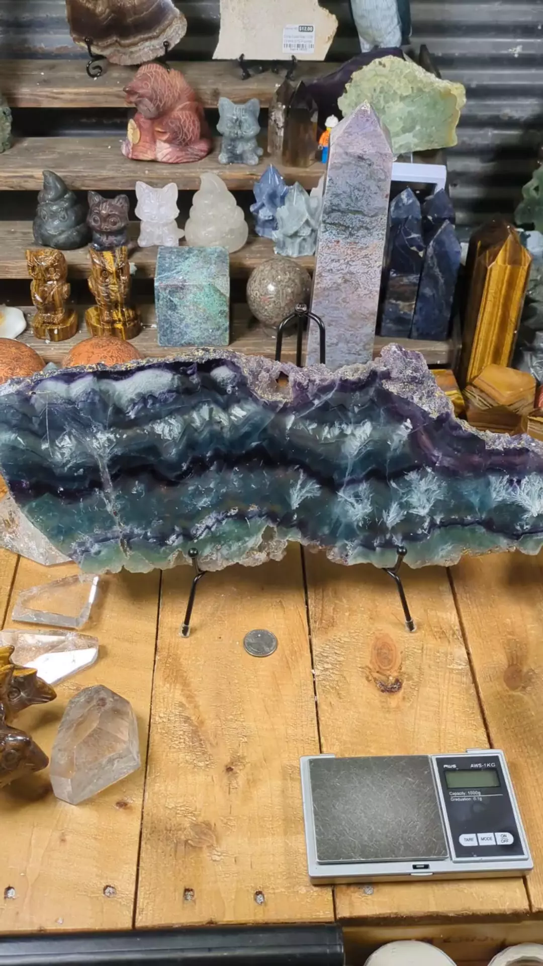 Rainbow Feather Fluorite Slab ~2617 Grams (5.77 Pounds) Was $115 thumbnail