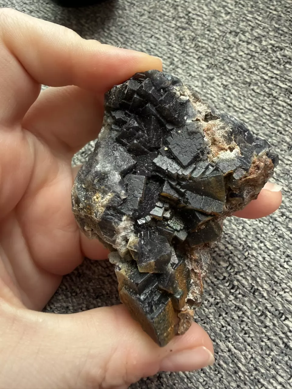 Black rose fluorite specimen - double sided thumbnail