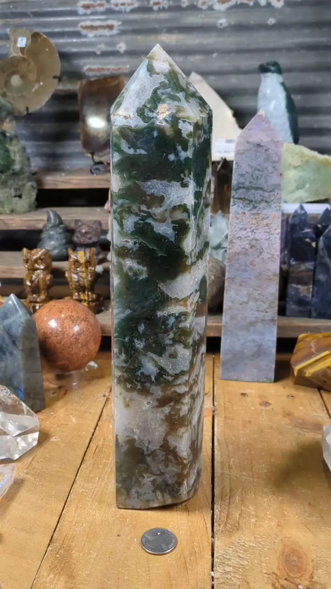 Druzy Moss Agate Tower ~2663 Grams (5.87 Pounds) Was $117 thumbnail
