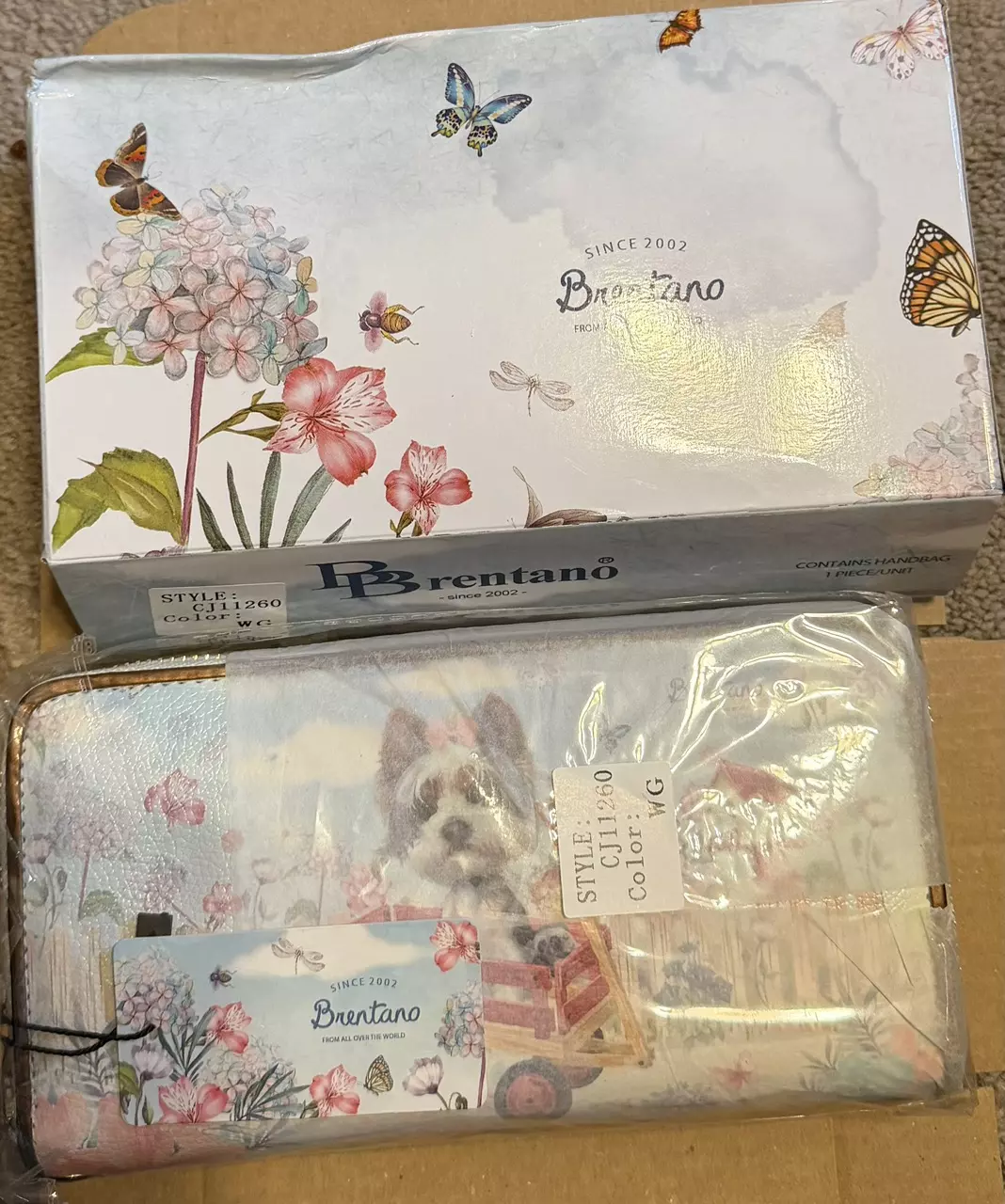 Brentano Wallet double zip Yorkie pattern thumbnail