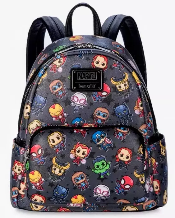 LOUNGEFLY DISNEY PARKS EXCLUSIVE MARVEL CHIBI BACKPACK NWT thumbnail