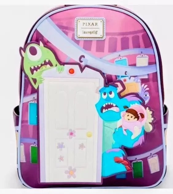 LOUNGEFLY DISNEY/PIXAR MONSTERS INCORPORATED DOOR SCENE BACKPACK NWT thumbnail
