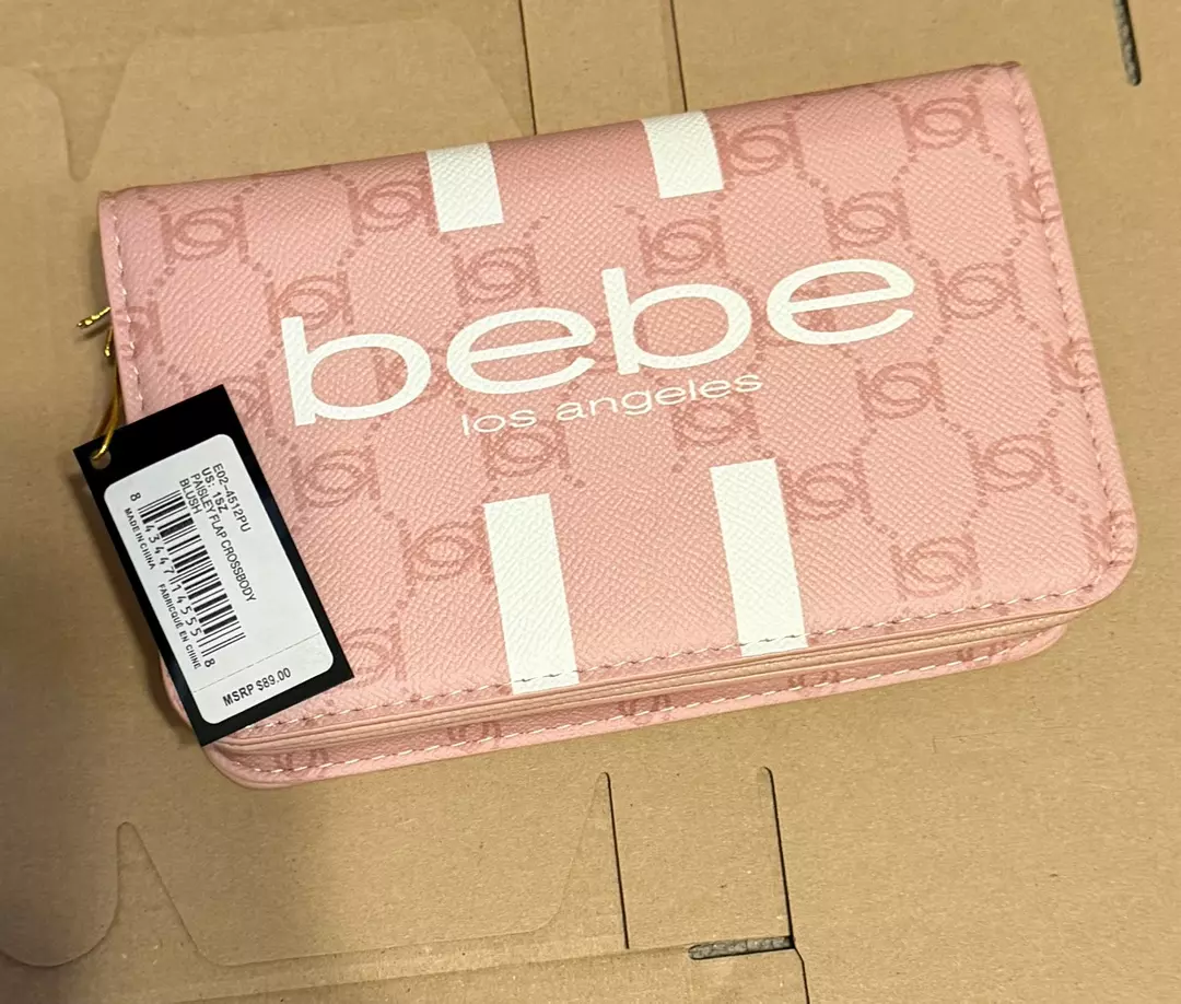 Bebe Paisley Flap Crossbody NWT Blush thumbnail