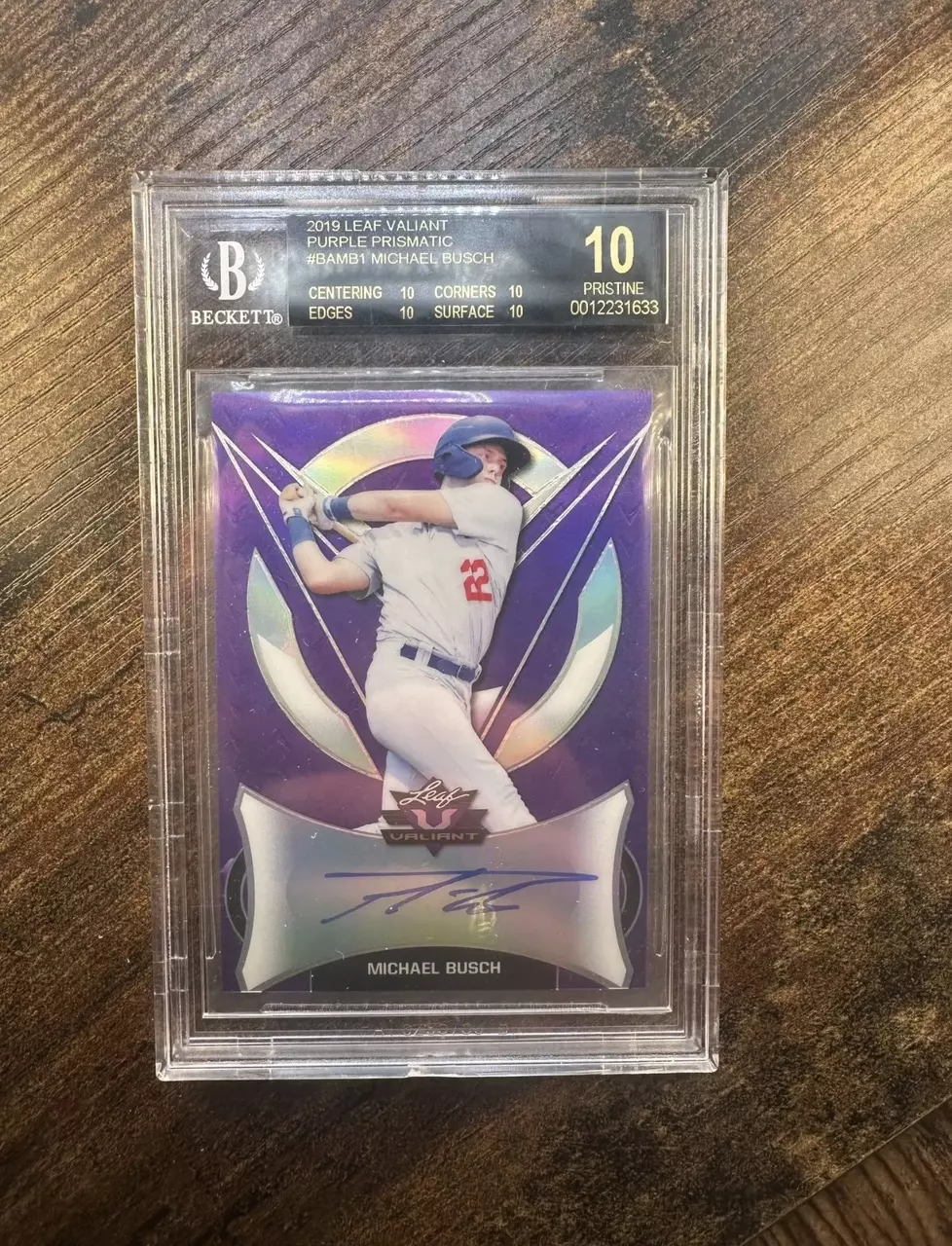 2019 Leaf Michael Busch Beckett Black Label /15 Auto thumbnail