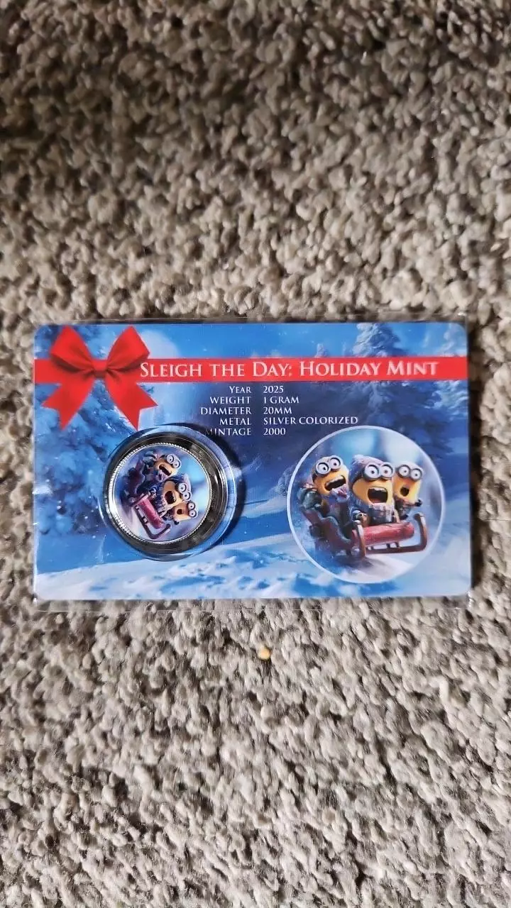 1 gram .999 silver Colorized Minion Sleigh the Day thumbnail