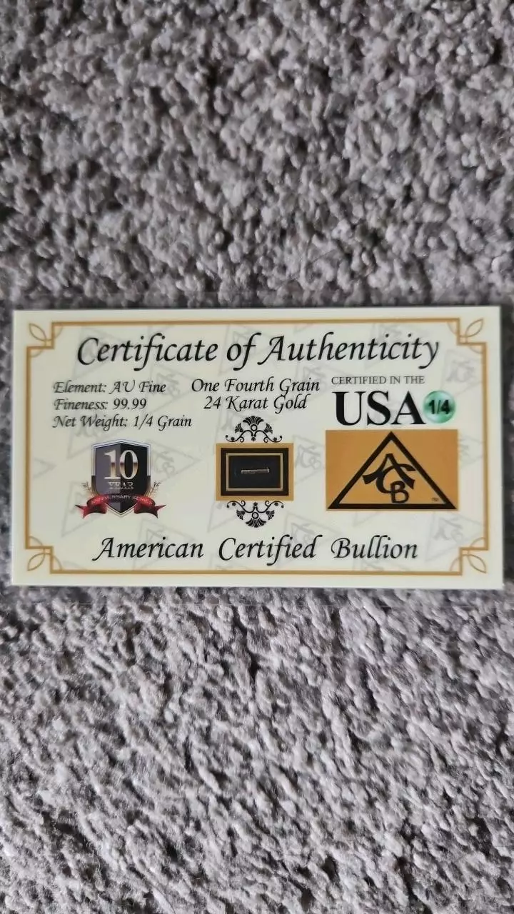 American Certified Bullion. .999 Gold thumbnail