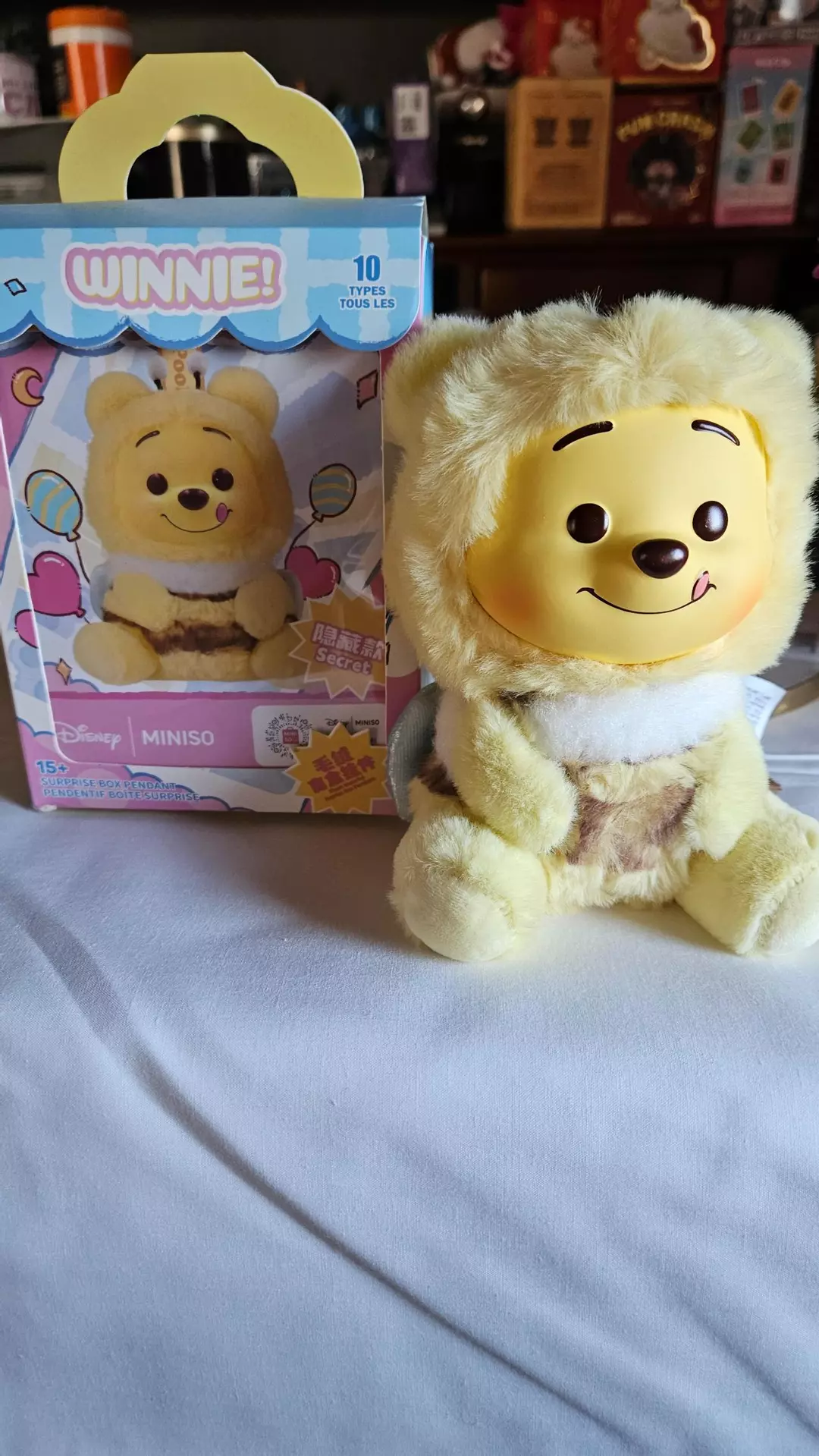 Miniso DISNEY SECRET Winnie the Pooh Naughty Party Series Vinyl Plush Pendant thumbnail