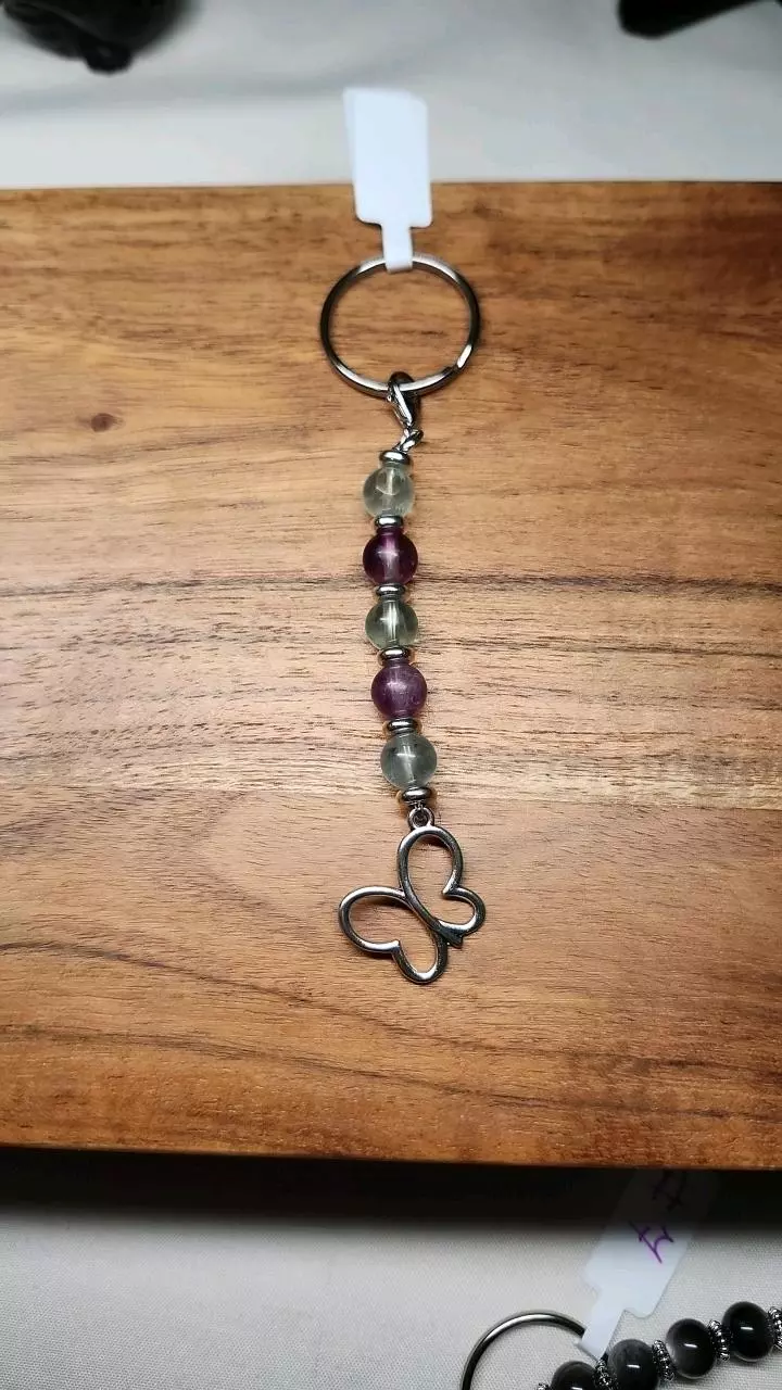 Fluorite Keychain w/charms (9) thumbnail