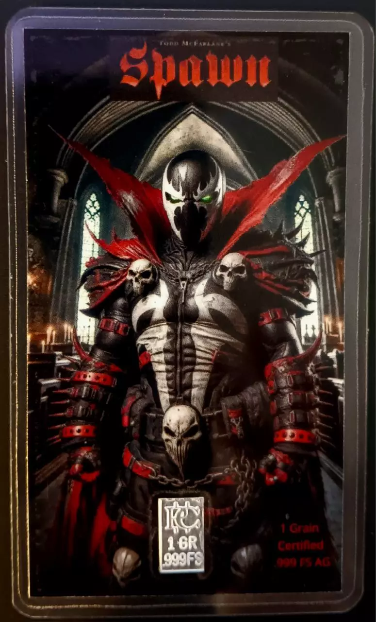Silver .999 Fine Silver Certified 1 Grain Card "Spawn" thumbnail