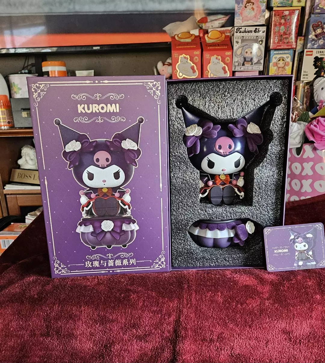 Kuromi Multiflora Rose and Rose Figure,  Gothic Lolita jewelry box thumbnail