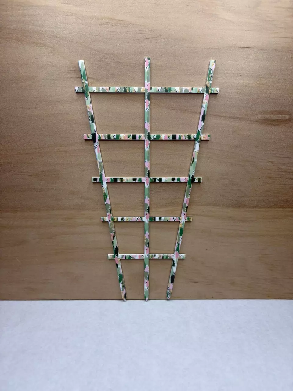 1pk Pink/Green Brush Strokes 11” Ladder Trellis thumbnail