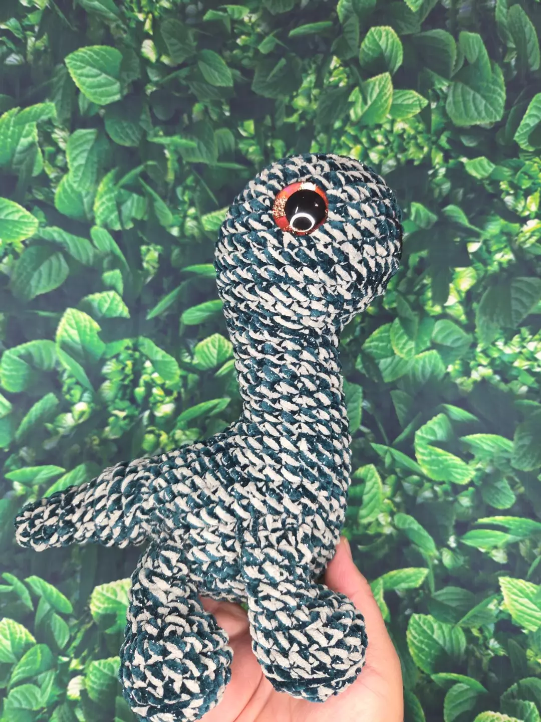 Glittery Dark Aqua Brontosaurus Dino thumbnail