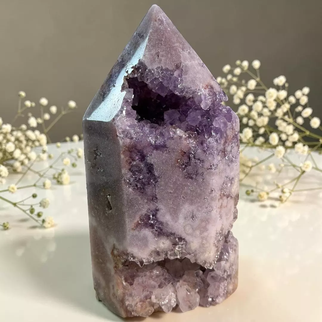 Extra Large Pink Amethyst Tower thumbnail