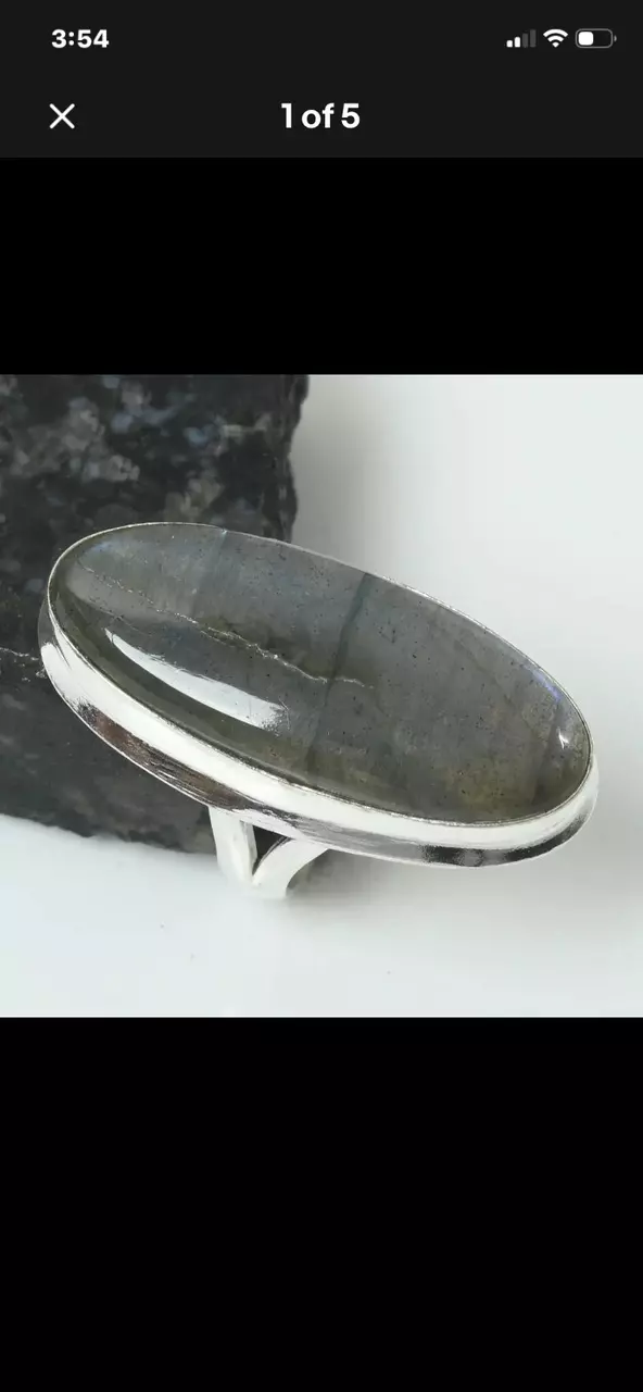 Labradorite &!925 Silver Ring Size 5.50 thumbnail
