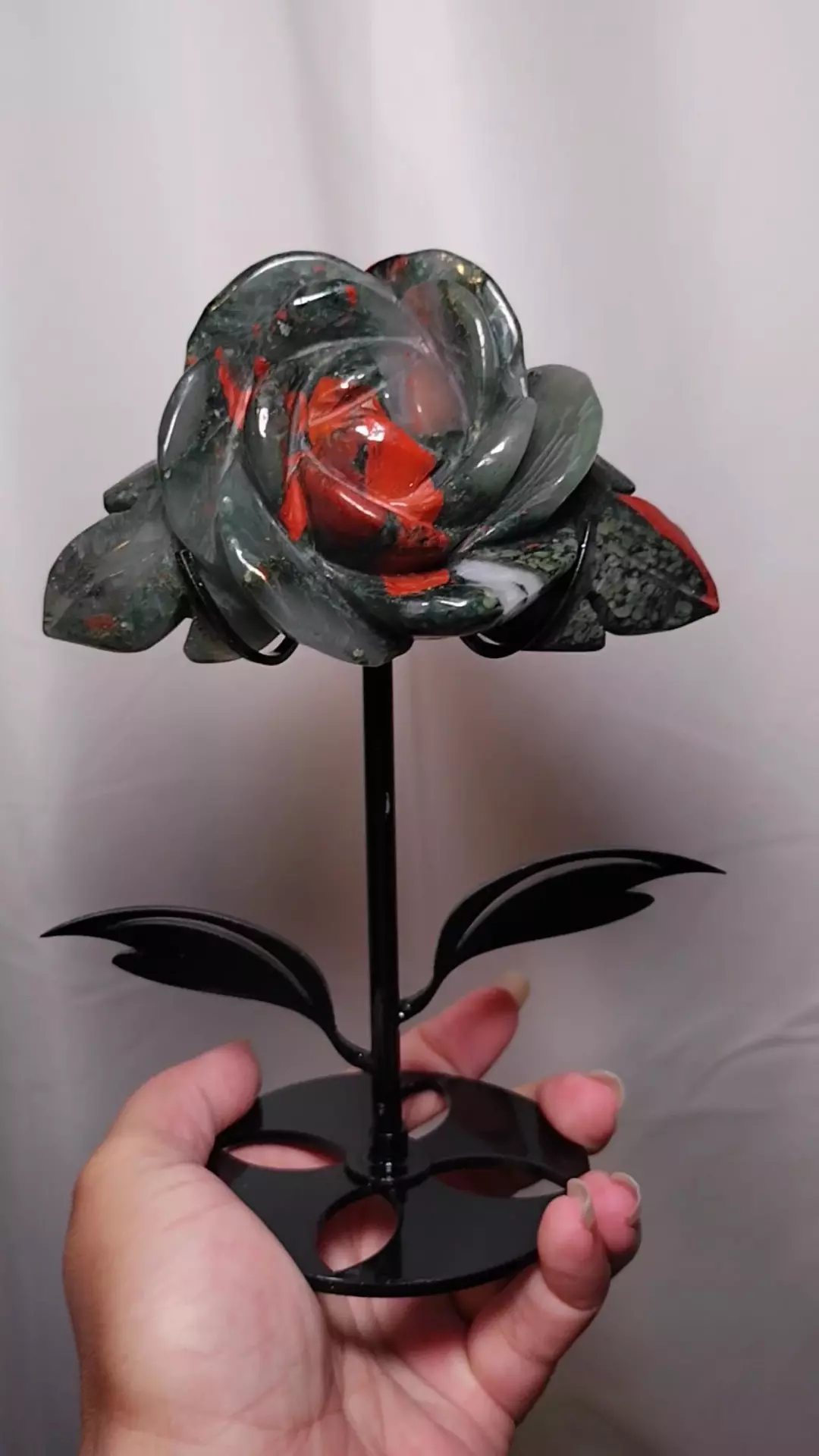 African Bloodstone Rose With Stand thumbnail