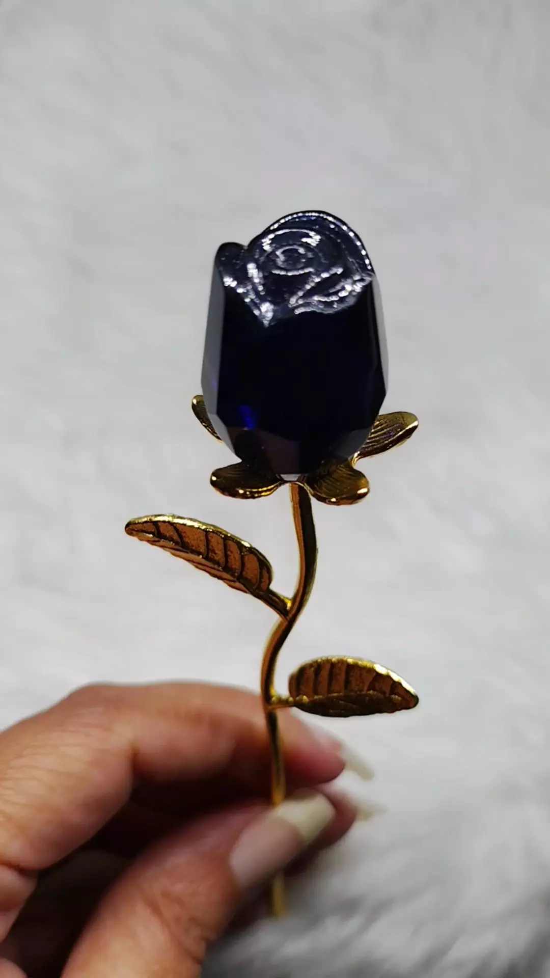 Blue Obsidian Gold Metal Rose thumbnail