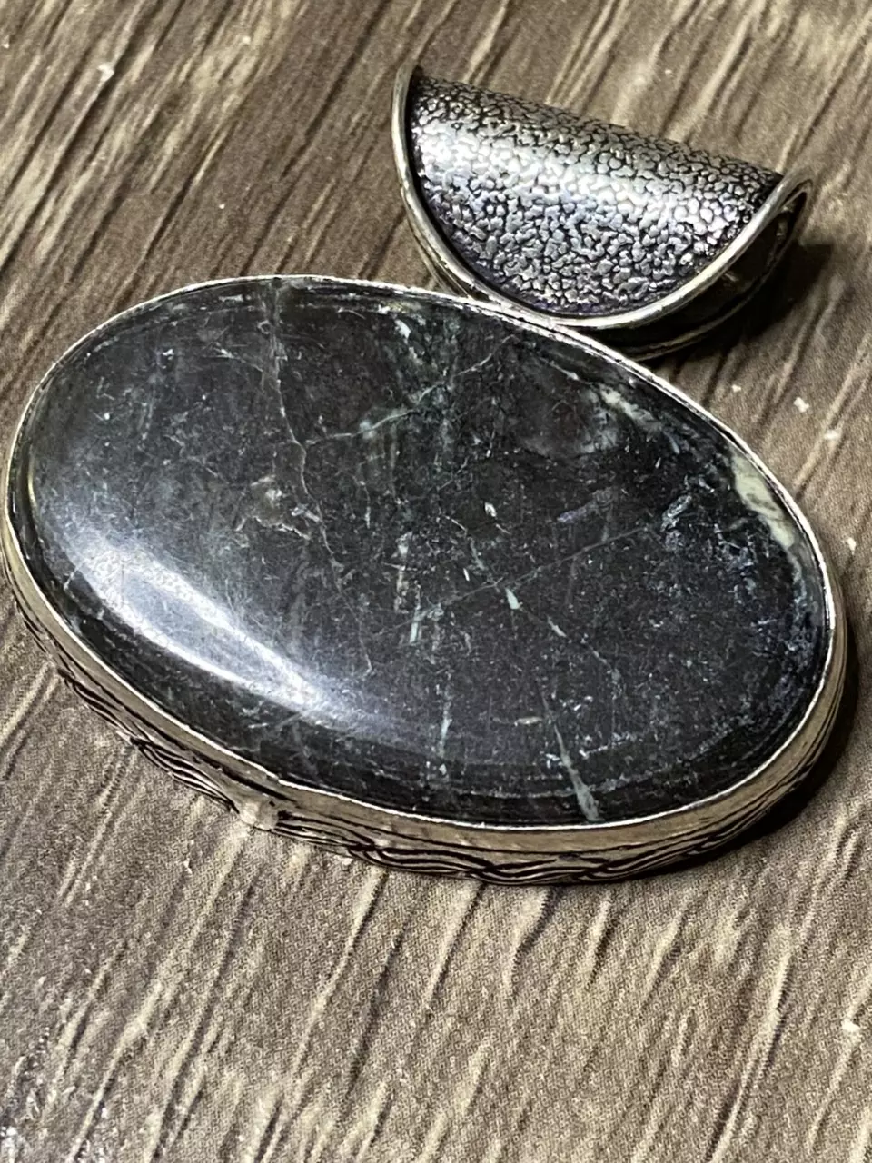 Jasper & Silver Pendant   1.8” thumbnail