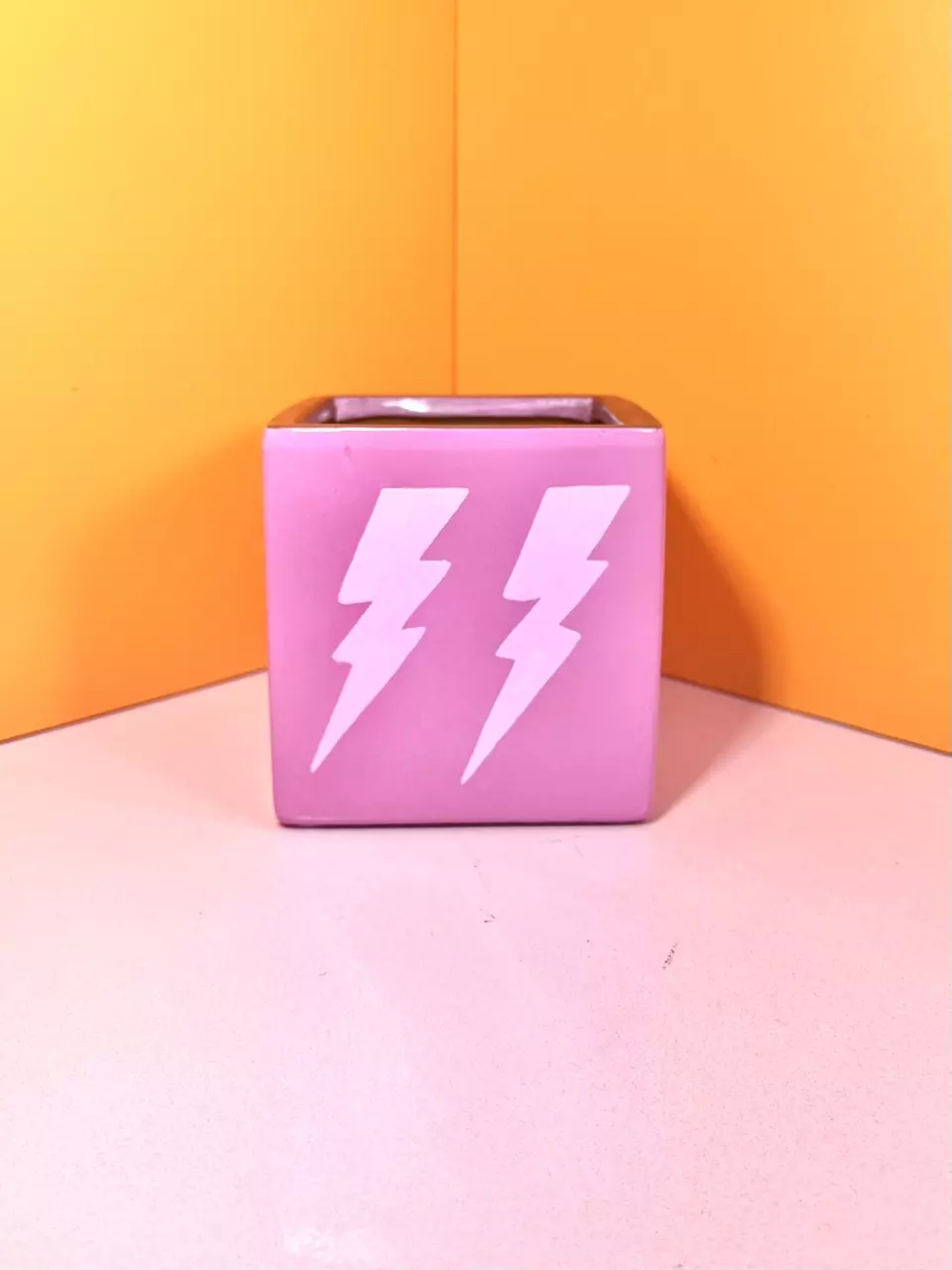 Hand Painted Square Pot - 4 in. | Cactus Flower($1off) thumbnail