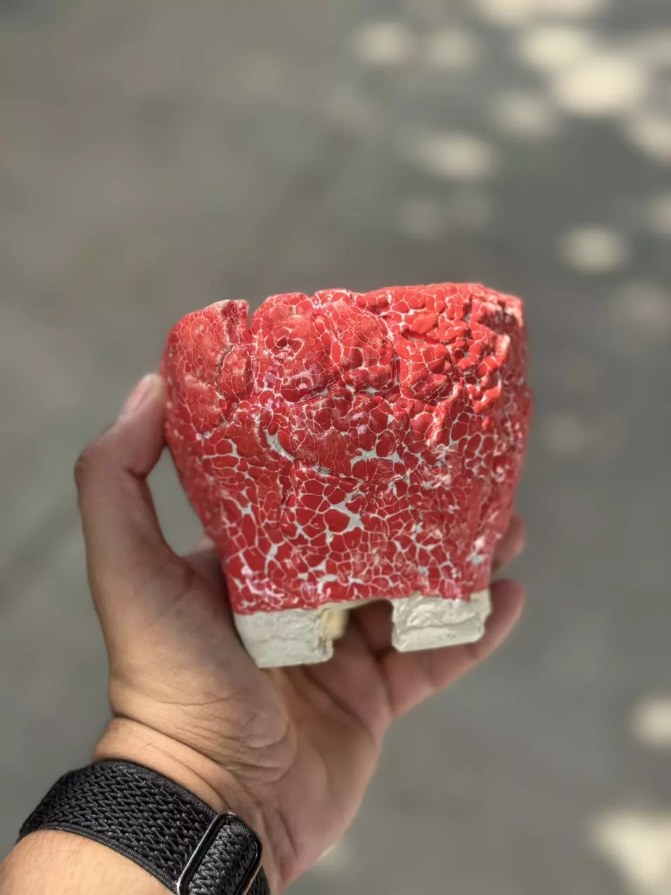 Smooth red square footed 4.25x3.75H thumbnail