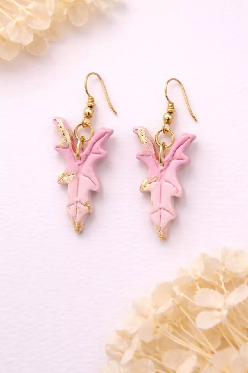 Gradient pink Nobilis dangle earrings thumbnail