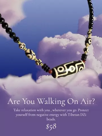 Tibetan Dzi bead necklace thumbnail