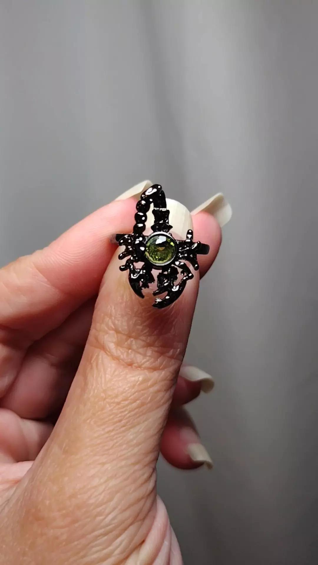 Adjustable Peridot Scorpion Ring thumbnail