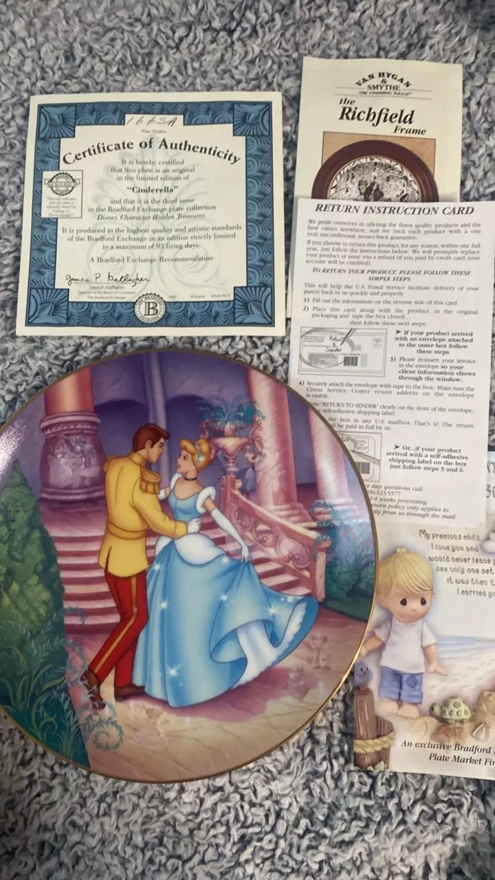 1999 The Bradford Exchange vintage collectible Disney Plate “Cinderella” LE COA thumbnail