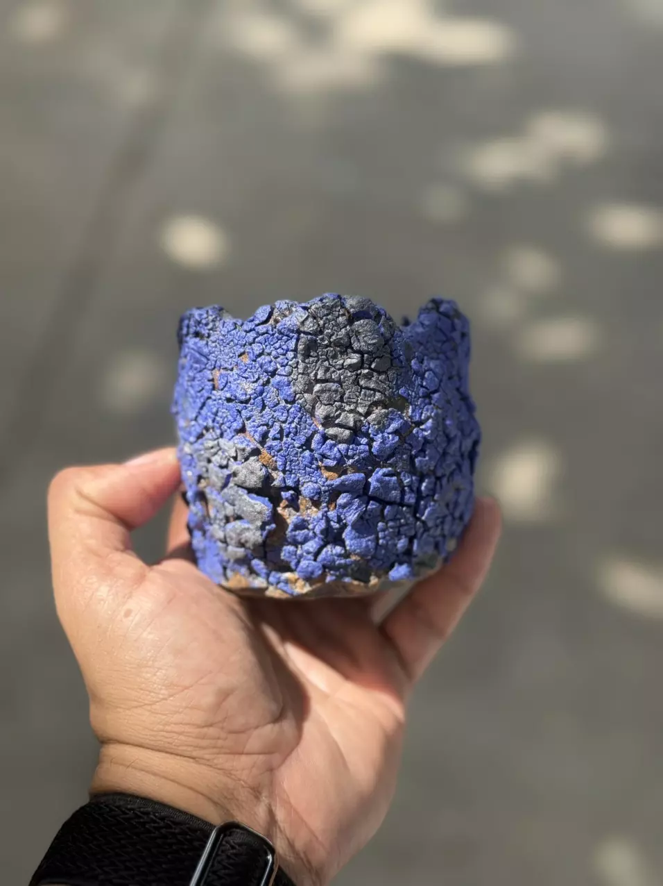 Black n blue crackle 3.5x3.25H thumbnail