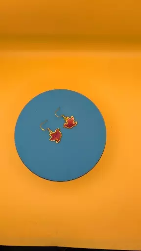 Shimmering Crimson Bird Earrings thumbnail