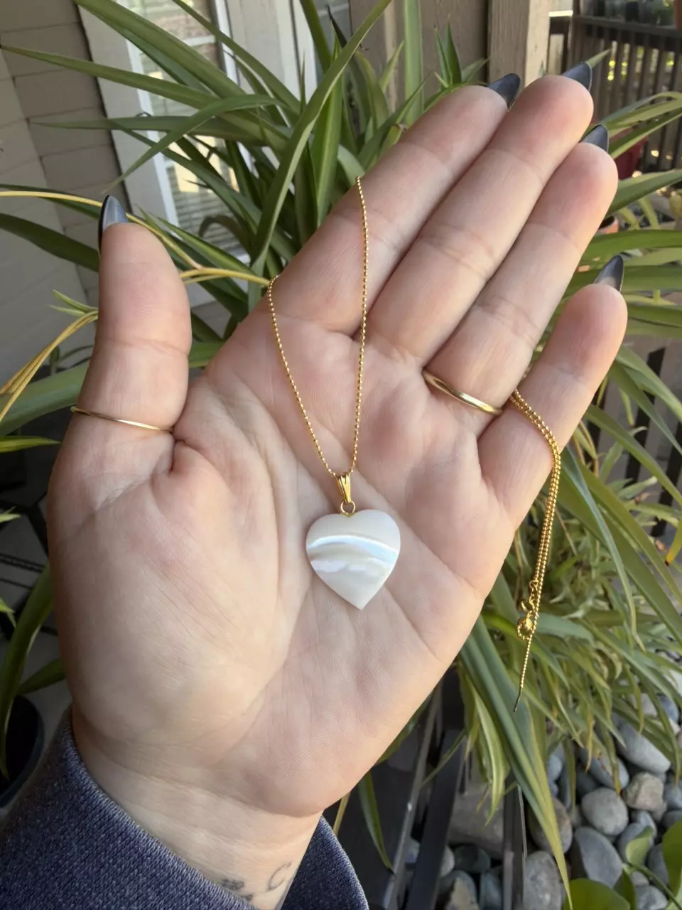 Mother of Pearl Heart Necklace thumbnail