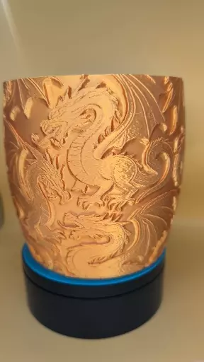 Epic Dragon Embossed 3D Printed Vessel – Gold Silk Finish thumbnail