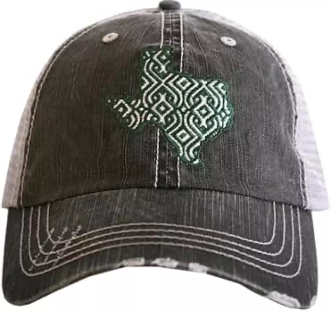 Texas Green Distressed Mesh Truckers Hat OS thumbnail