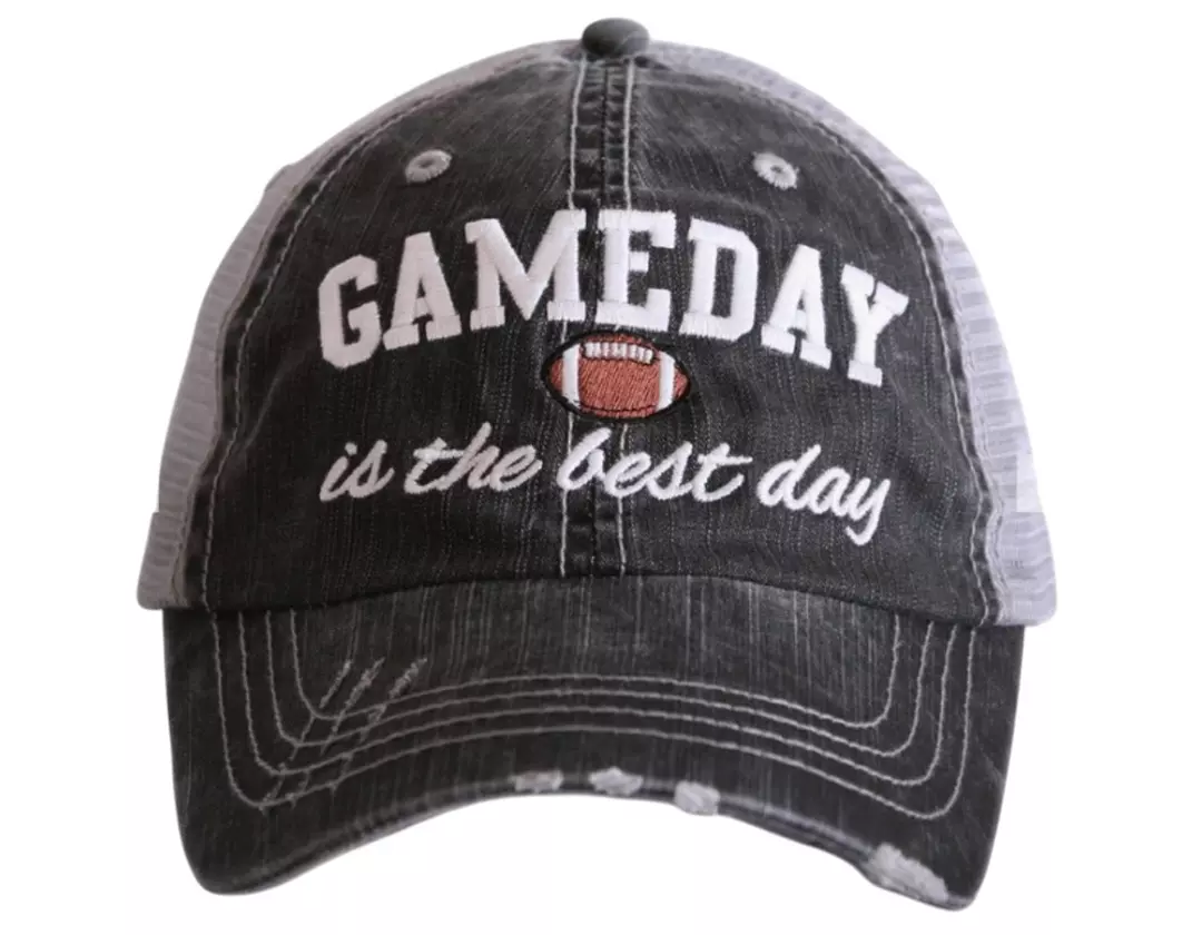 Game Day is the Best Day Embroidered Distressed Trucker Hat thumbnail