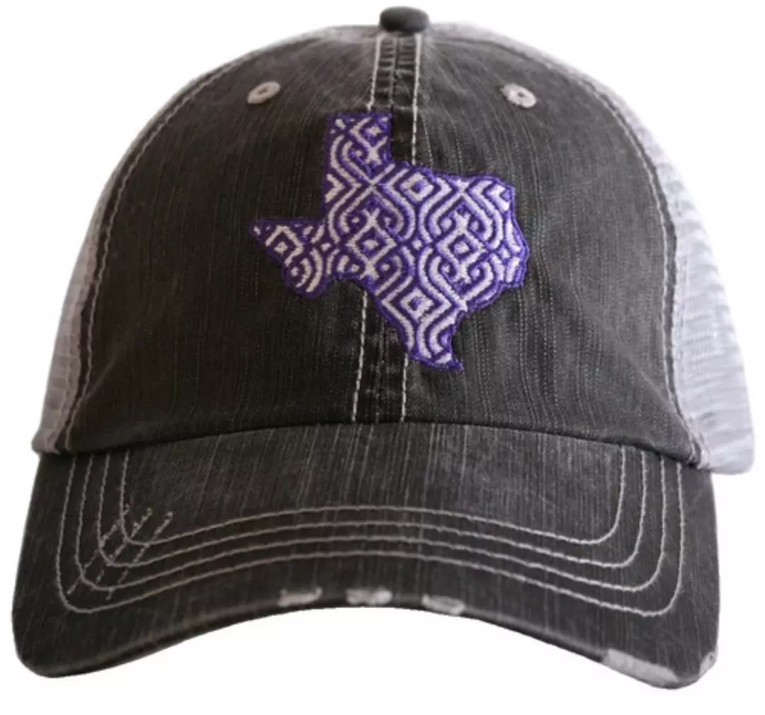 Texas Purple Distressed Mesh Truckers Hat OS thumbnail
