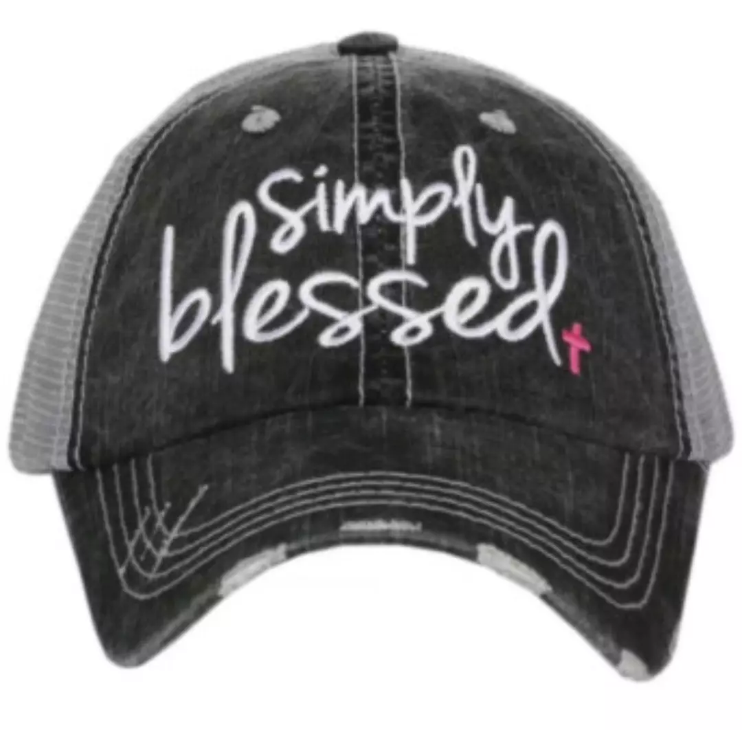 Simply Blessed Distressed Mesh Truckers Hat OS thumbnail