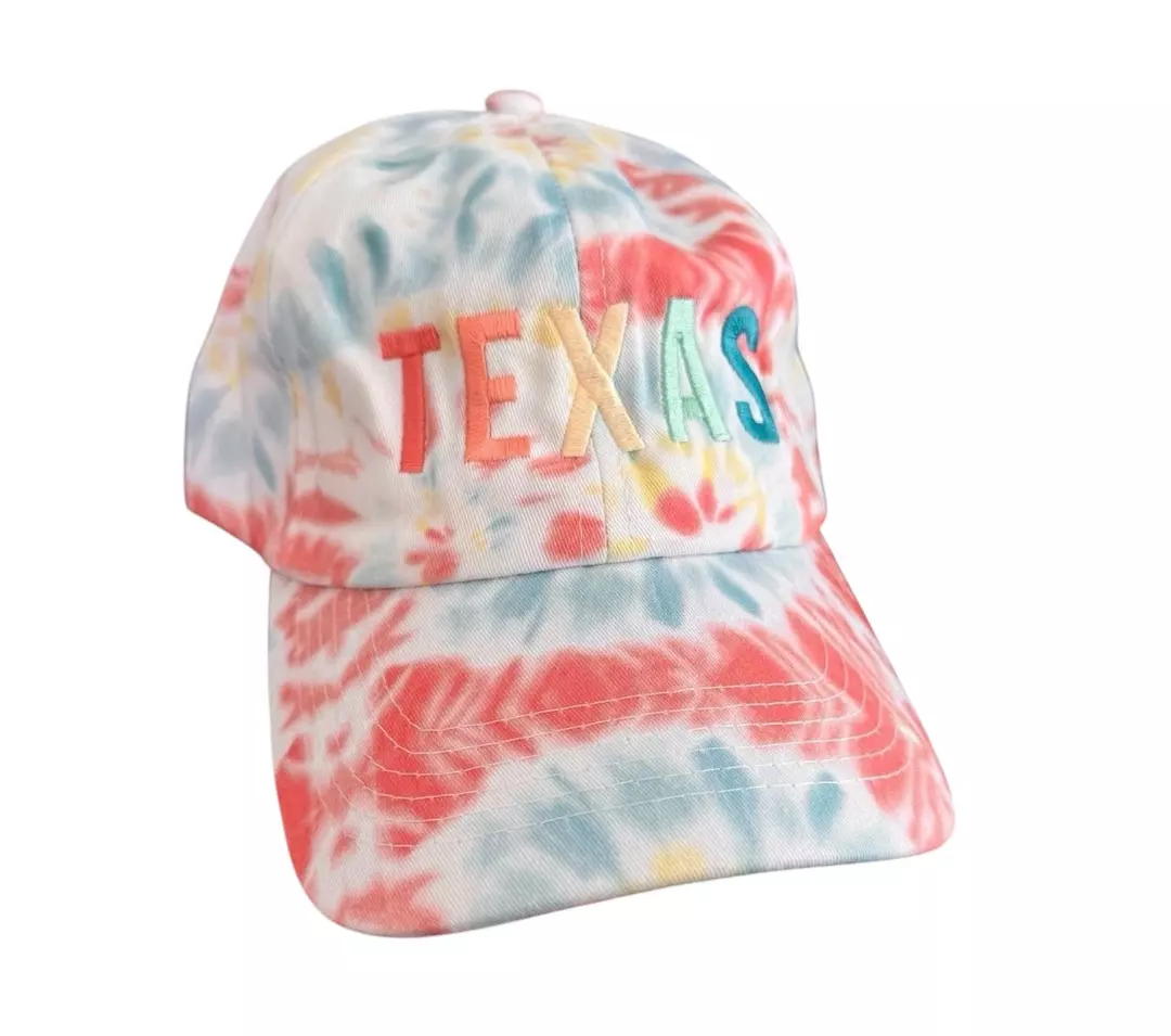 TEXAS Tie Dye Hat Colorful Embroidered Cap Adjustable thumbnail