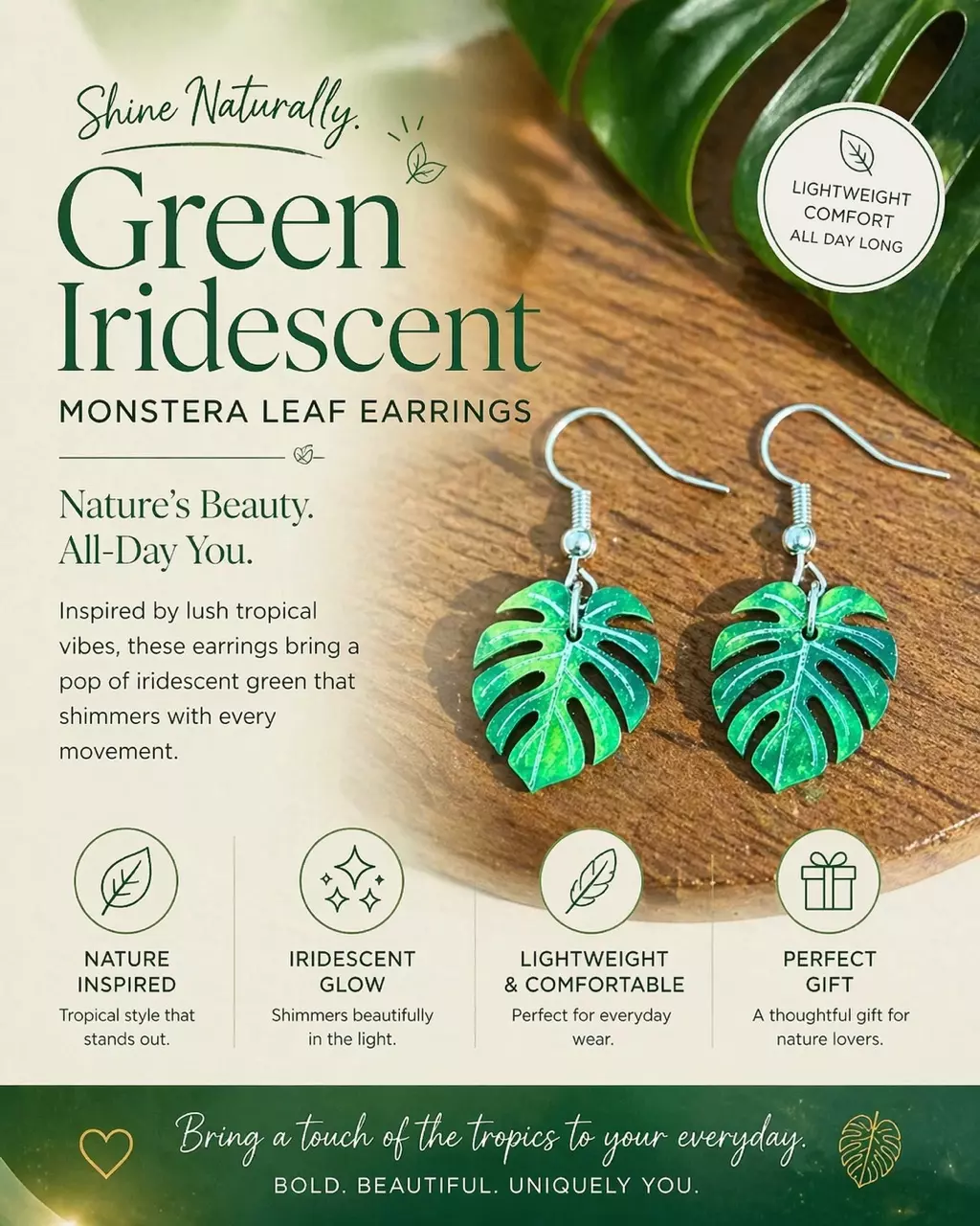 Monstera Dangle Earrings thumbnail