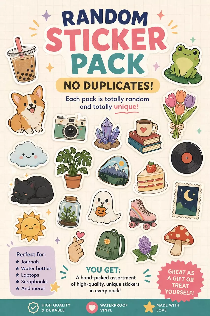 RANDOM STICKER PACK — NO DUPLICATES thumbnail