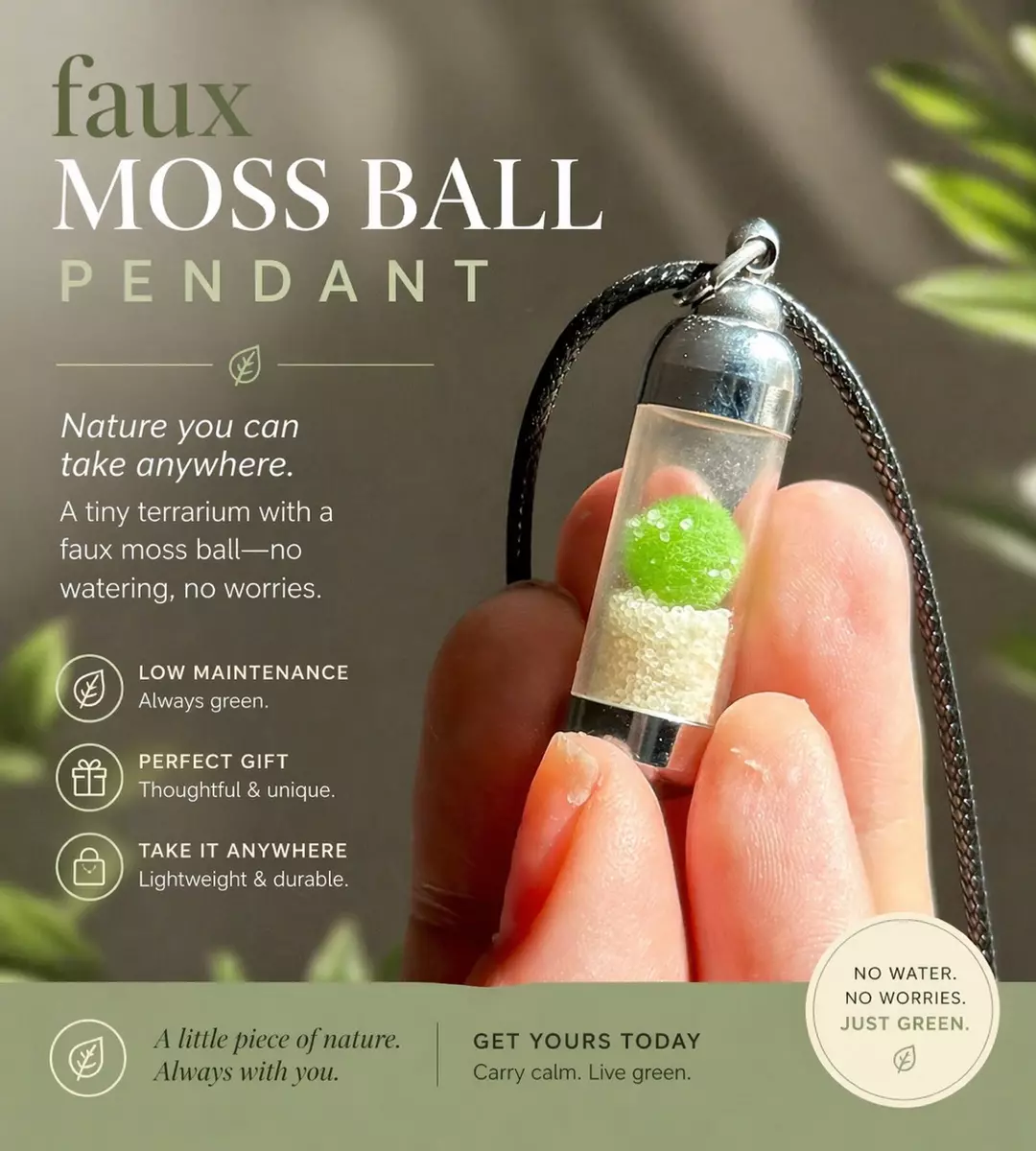Faux Moss Ball Pendant thumbnail