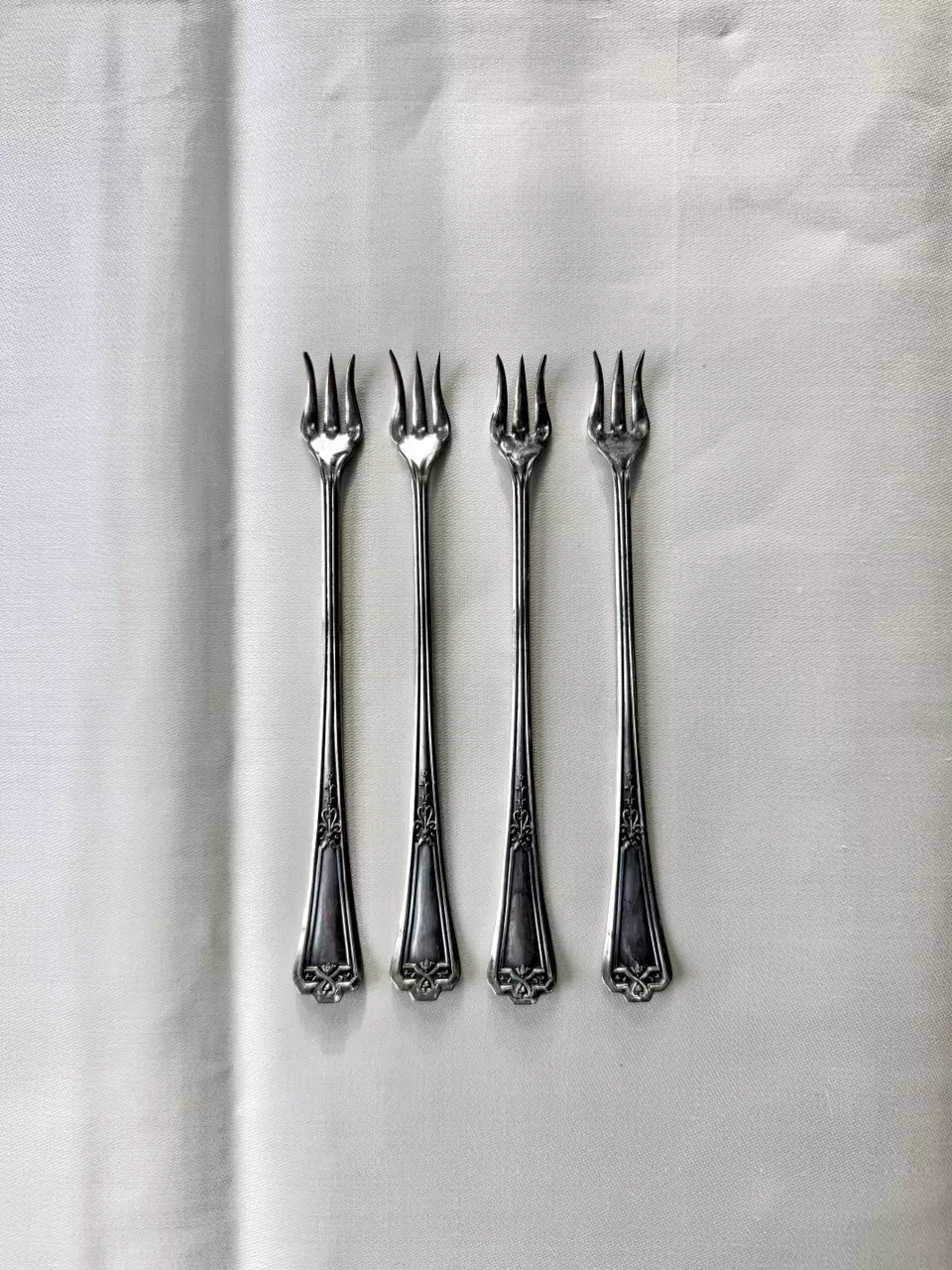 Antique silverplated cocktail forks (4) thumbnail
