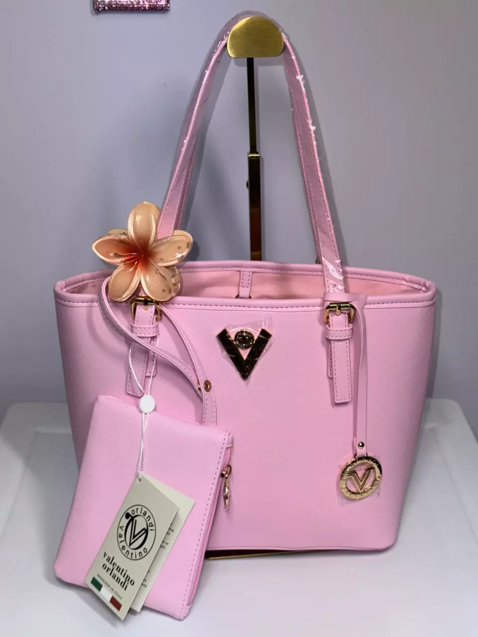 Valentino Pink Tote w/ Pouch thumbnail