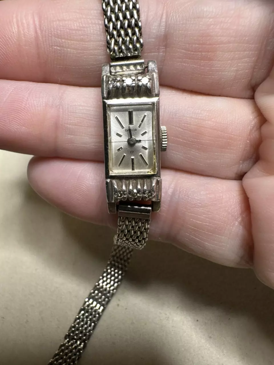 Vintage Baylor Swiss 10k gold filled with diamonds thumbnail