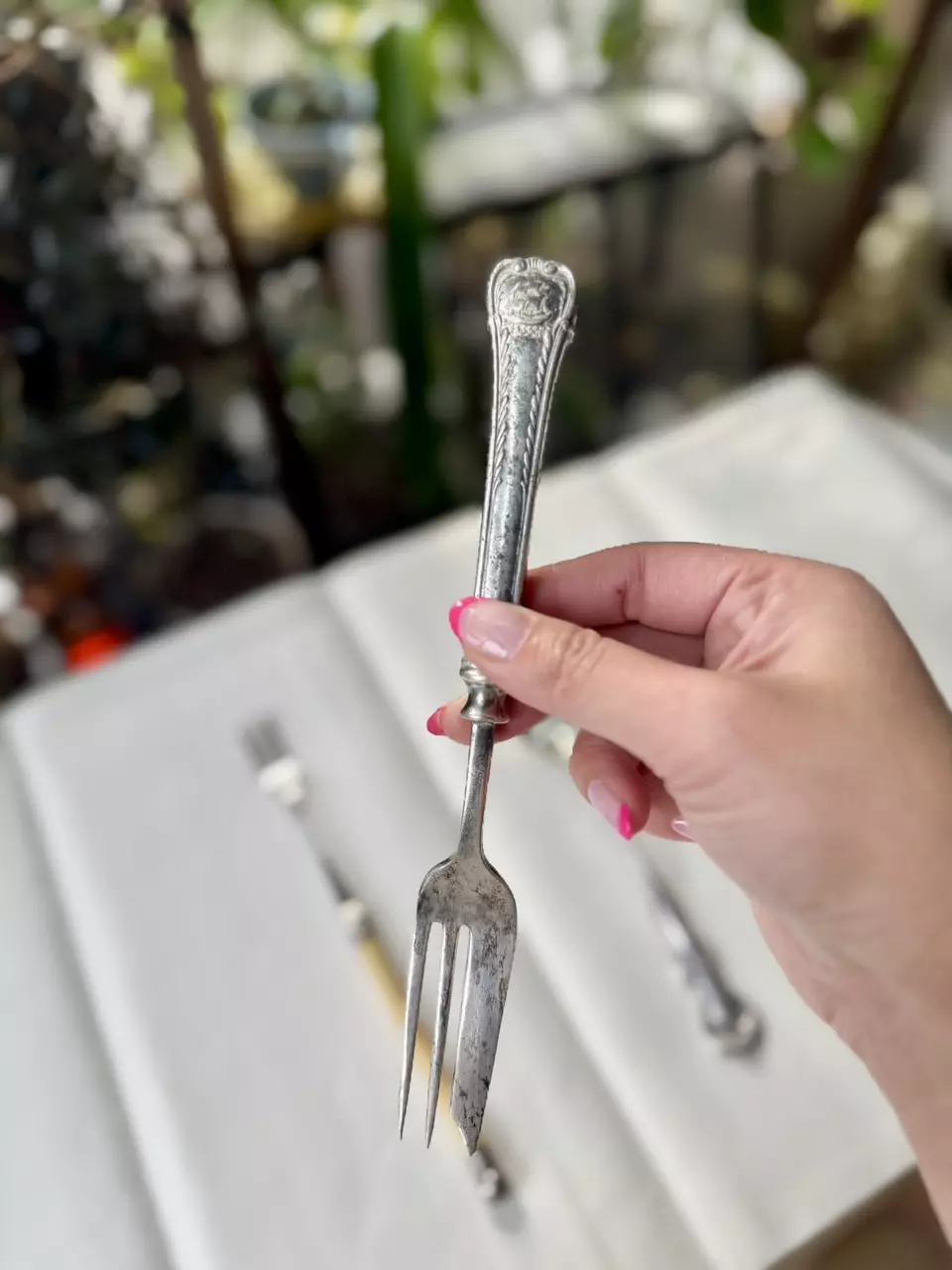 Vintage silverplated fish fork thumbnail