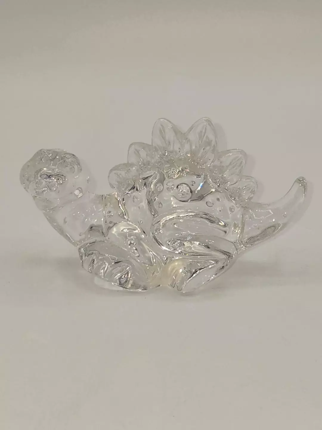 Princess House Crystal Stegosaurus Figurine Lead Crystal Dinosaur Glass Germany thumbnail