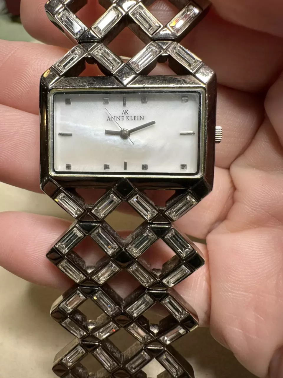 Vintage Anne Klein chunky style with crystal accents thumbnail
