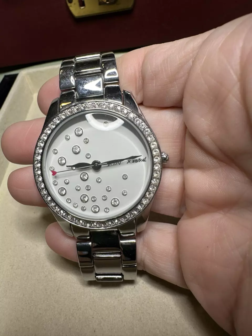 Betsey Johnson ladies watch, working , crystal bezel thumbnail