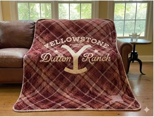 Yellowstone Authentic Merch Silk Touch Reversible Sherpa Throw, 60" x 70" thumbnail